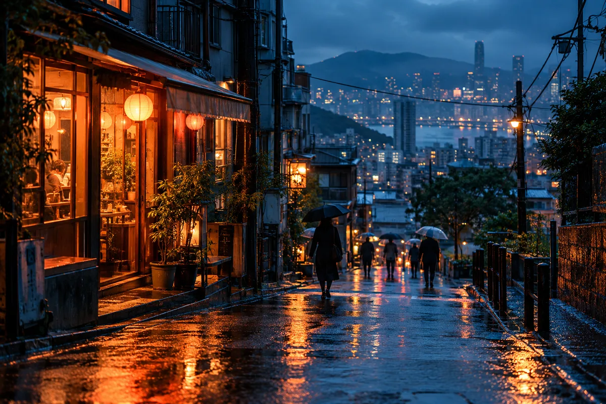 91糖心雨夜橙光|城市创意短片的色彩与空间AI生成分镜参考图